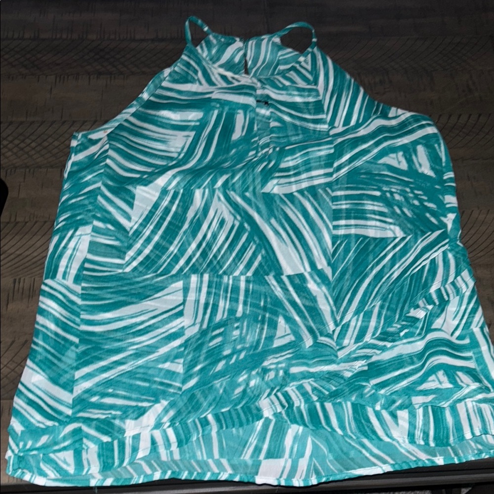 Banana Republic Teal and White Tank Top